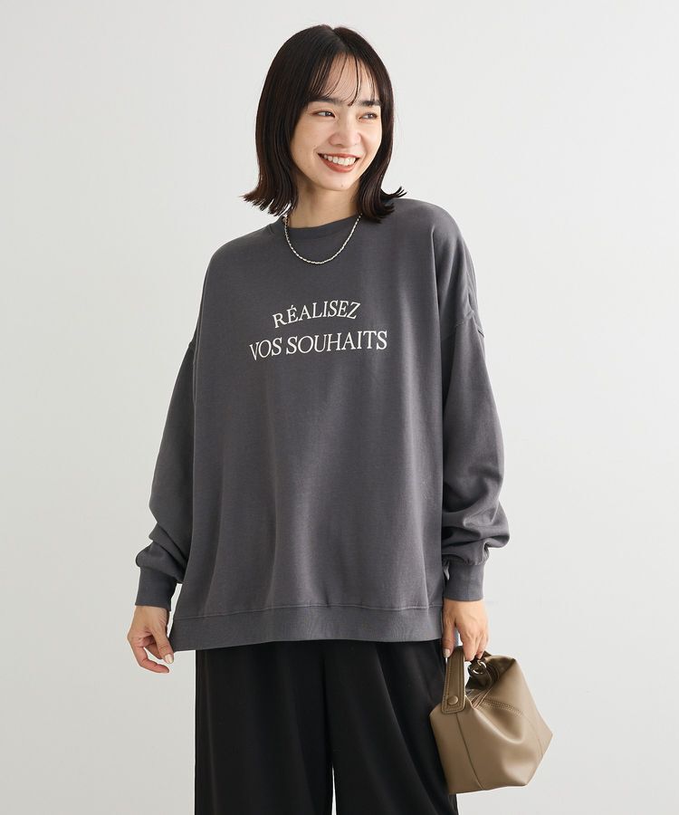 Green Parks「裏起毛ルーズサイズロゴプルオーバー」|スウェット・ジャージ|Charcoal Gray