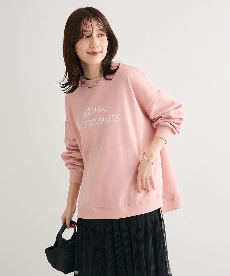 Green Parks「裏起毛ルーズサイズロゴプルオーバー」|スウェット・ジャージ|Pink