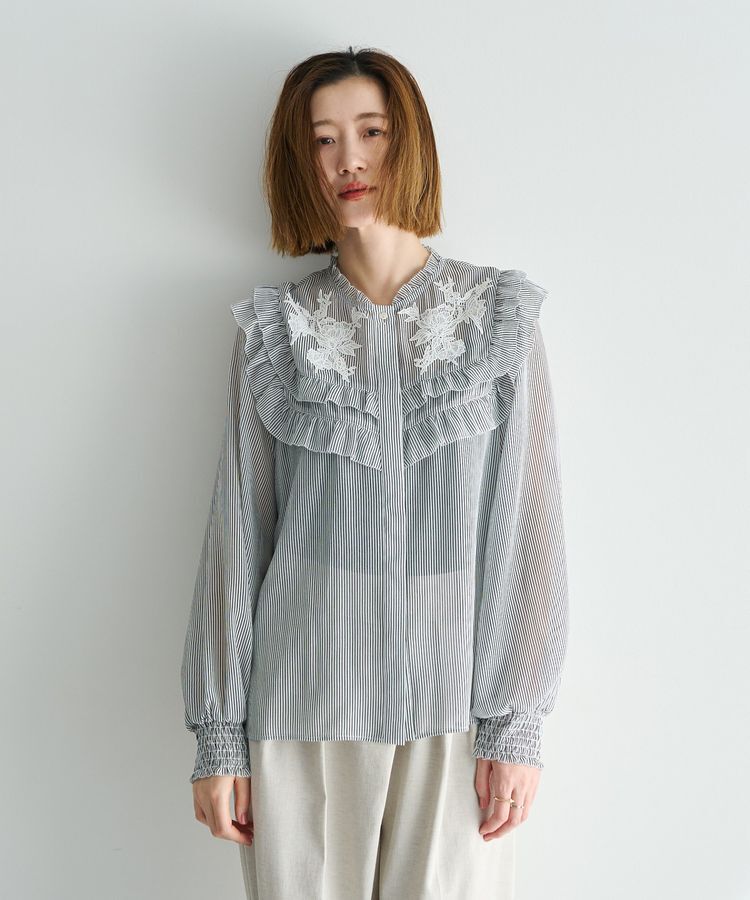 YECCA VECCA「ラッフルレースブラウス」|シャツ・ブラウス|