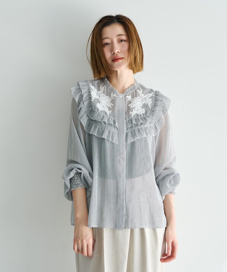 YECCA VECCA「ラッフルレースブラウス」|シャツ・ブラウス|