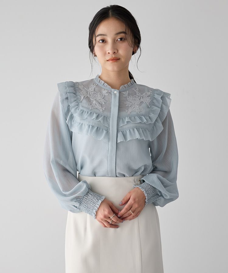 YECCA VECCA「ラッフルレースブラウス」|シャツ・ブラウス|