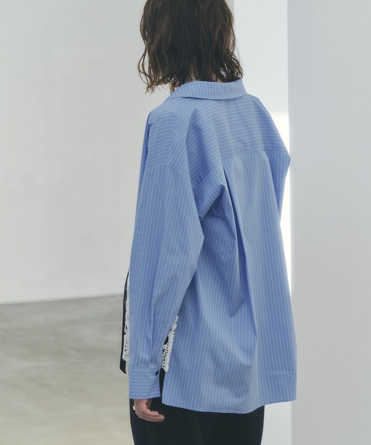 YECCA VECCA「レースヘムロングシャツ」|シャツ・ブラウス|