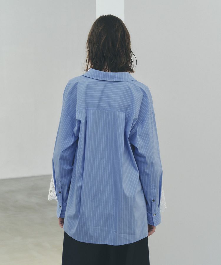 YECCA VECCA「レースヘムロングシャツ」|シャツ・ブラウス|