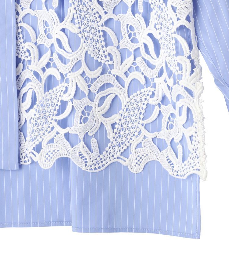 YECCA VECCA「レースヘムロングシャツ」|シャツ・ブラウス|