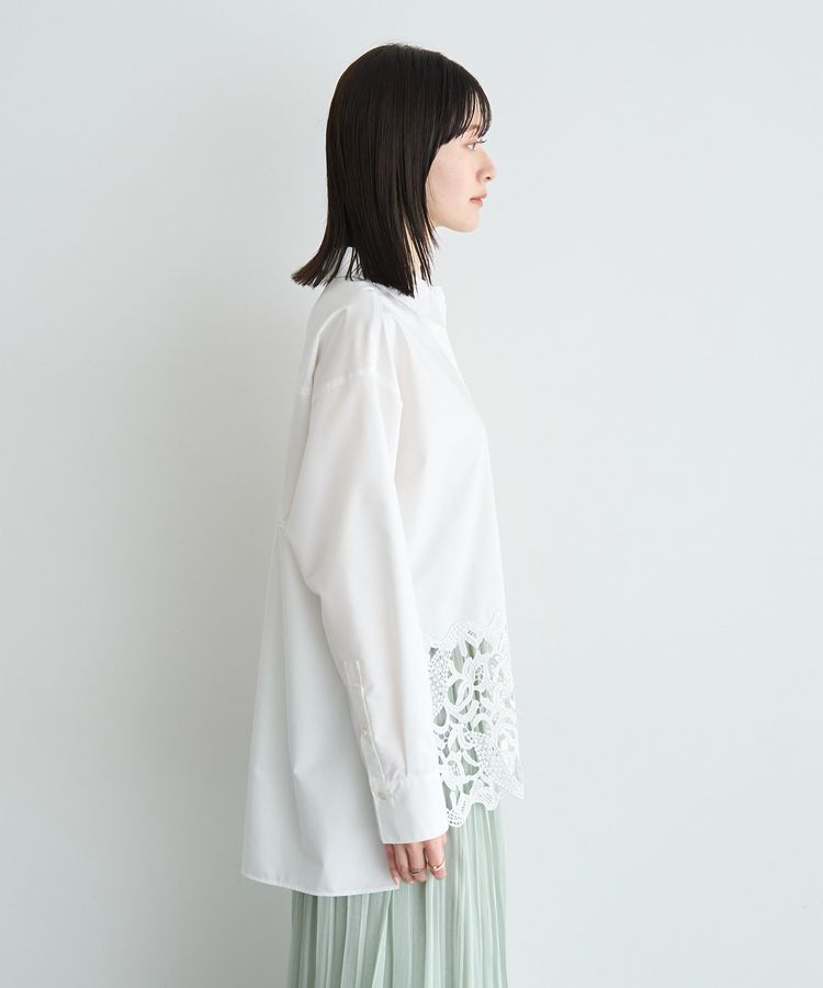 YECCA VECCA「レースヘムロングシャツ」|シャツ・ブラウス|
