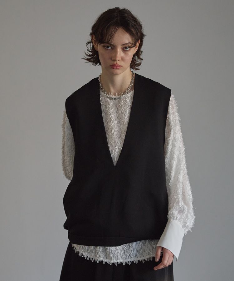GARAGE OF GOOD CLOTHING「Vネックコクーンベスト」|ベスト・ジレ|Black