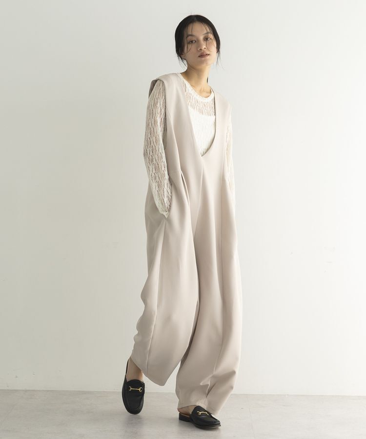 GARAGE OF GOOD CLOTHING「Vネックバレルオールインワン」|オールインワン|Gray Beige