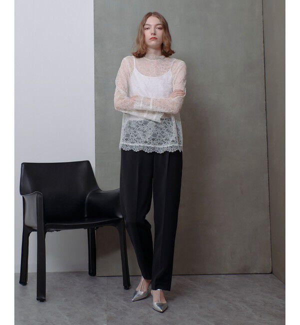 allureville「ダブルクロスタックテーパードパンツ」|チノ|