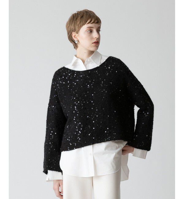 allureville「スパンコールモヘヤプルオーバー」|ニット・セーター|
