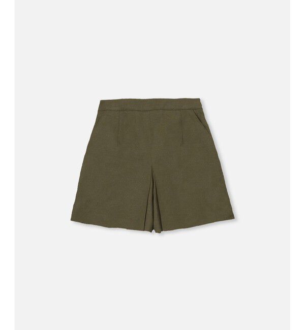 allureville「◇リネン混シャークスキンショートパンツ」|その他|カーキ