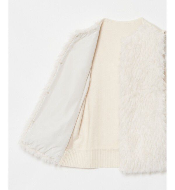 allureville「ジャガードフェイクファーコンビニットジレ」|ベスト・ジレ|