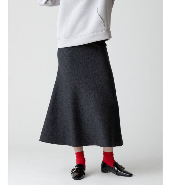 allureville「【セットアップ対応可能】ウール混Wフェイスナローマーメイドスカート」|スカート|チャコールグレー