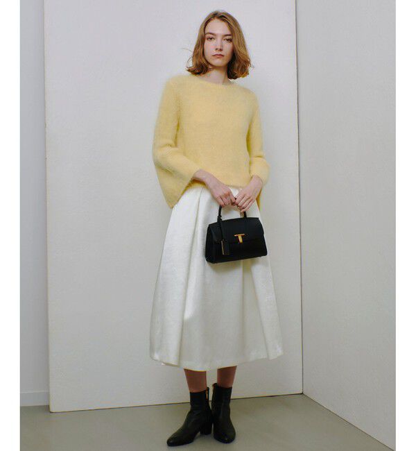 allureville「アセテートサテンボンディングスカート」|フレア|