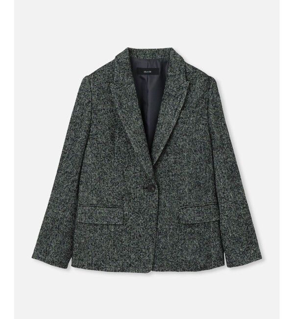 allureville「◇ ヘリンボンツイードテーラードジャケット」|テーラードジャケット|ブラック