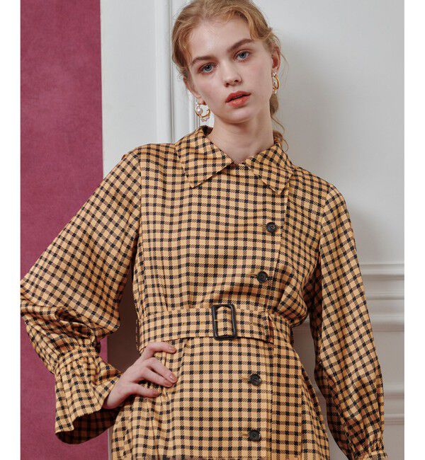 LOULOU WILLOUGHBY「【LOULOU WILLOUGHBY】エンブレムチェックワンピース」|ワンピース|