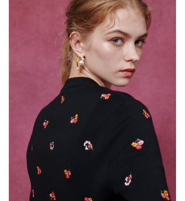 LOULOU WILLOUGHBY「【LOULOU WILLOUGHBY】フラワーシシュウカーディガン」|カーディガン|