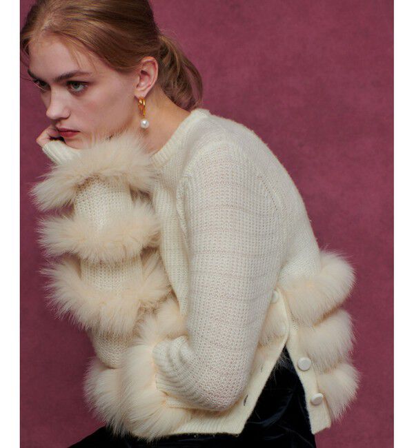LOULOU WILLOUGHBY「【LOULOU WILLOUGHBY】フォックスファートリミングプルオーバー」|ニット・セーター|