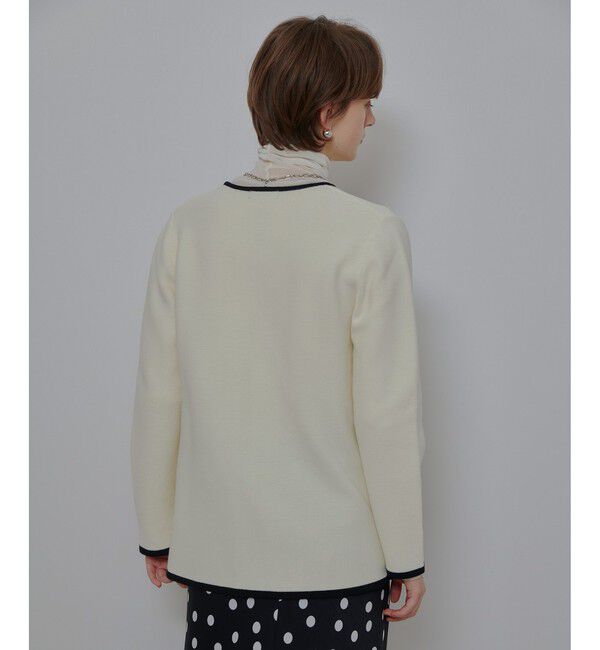 allureville「ガーターノーカラーニットジャケット」|カーディガン|