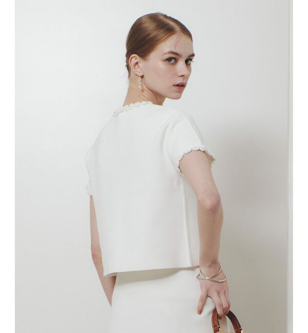 LOULOU WILLOUGHBY「【LOULOU WILLOUGHBY】クロッシェフラワージャケットカーディガン」|カーディガン|