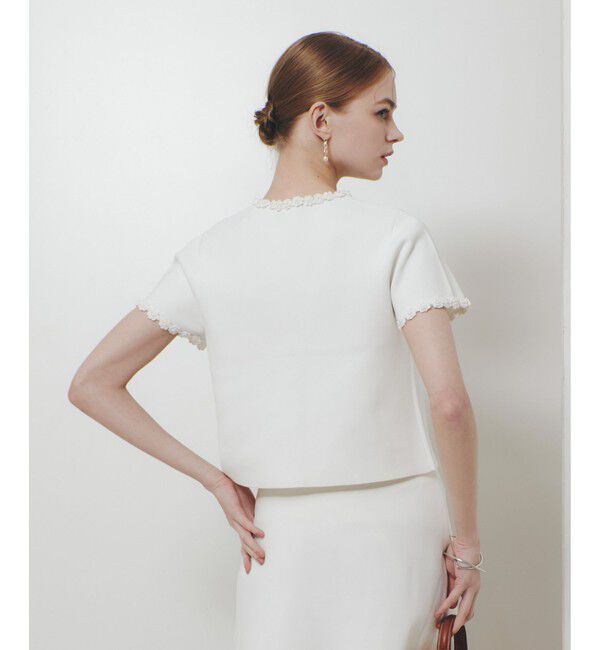 LOULOU WILLOUGHBY「【LOULOU WILLOUGHBY】クロッシェフラワージャケットカーディガン」|カーディガン|