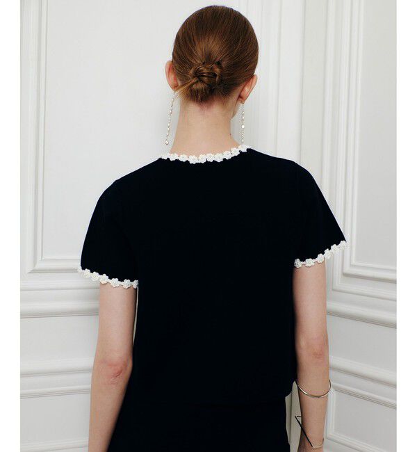 LOULOU WILLOUGHBY「【LOULOU WILLOUGHBY】クロッシェフラワージャケットカーディガン」|カーディガン|