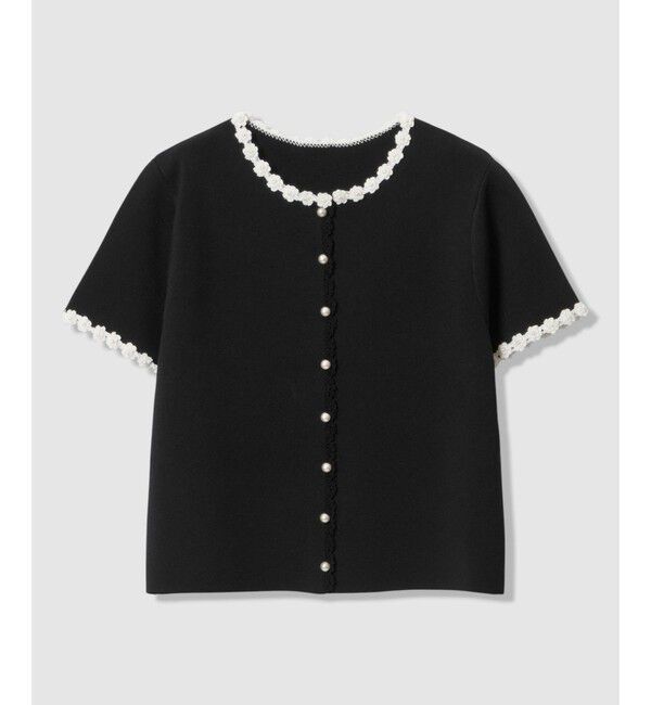 LOULOU WILLOUGHBY「【LOULOU WILLOUGHBY】クロッシェフラワージャケットカーディガン」|カーディガン|