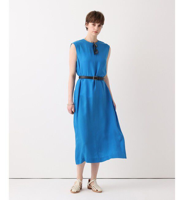 allureville「キュプラフィブリルＡラインワンピース」|ワンピース|ブルー