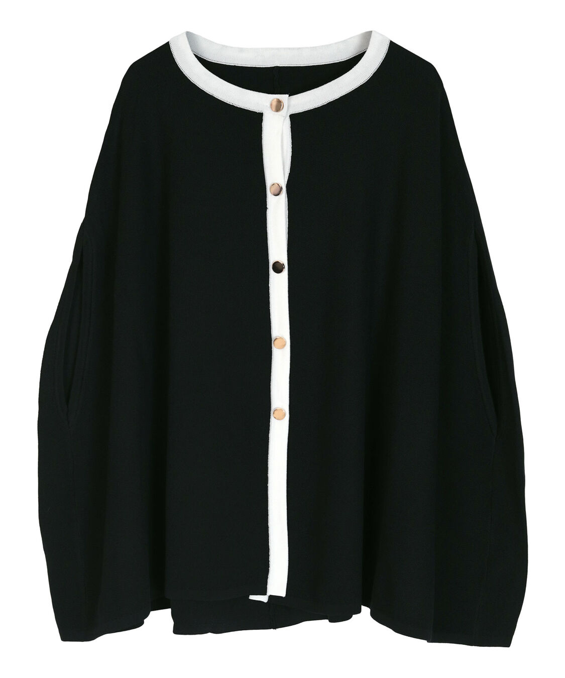 ur's「ゴールド釦ケープニットカーディガン」|カーディガン|