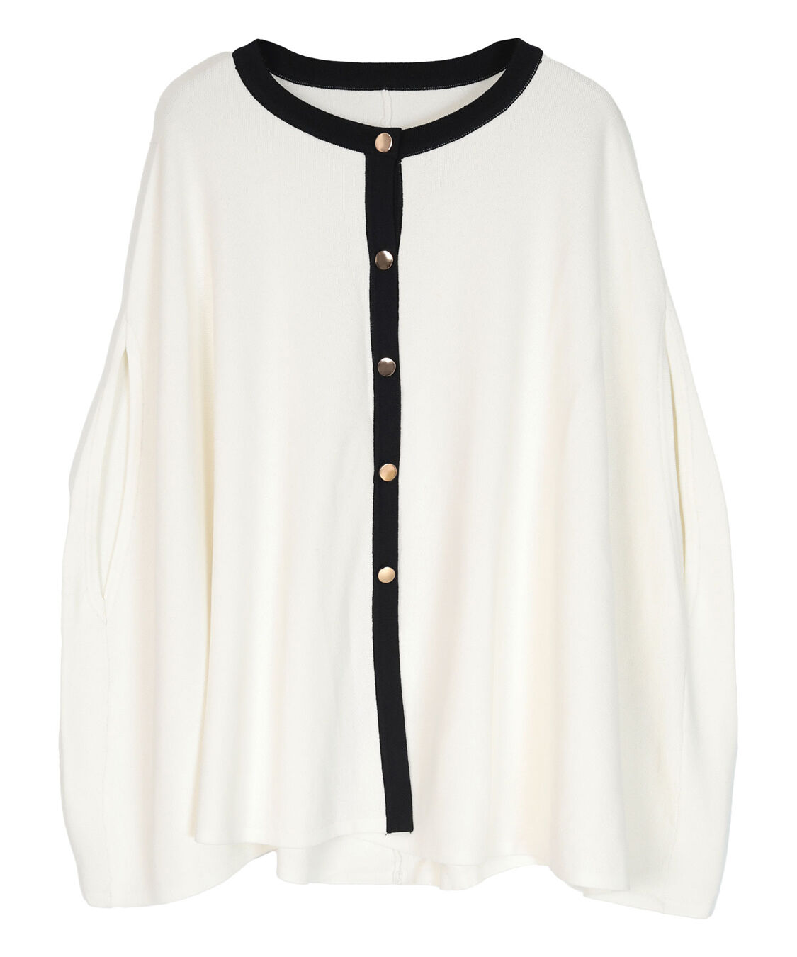 ur's「ゴールド釦ケープニットカーディガン」|カーディガン|