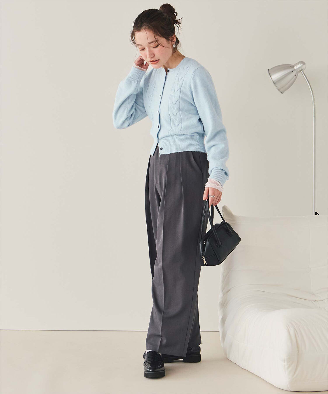 titivate「【いつきさんコラボアイテム】ケーブルデザインニットカーディガン」|ニット・セーター|