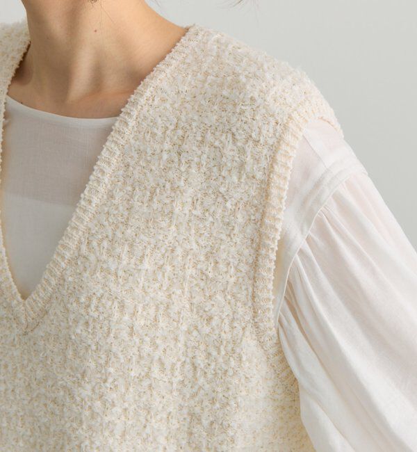  「ツィードライクニットベスト」|ニット・セーター|