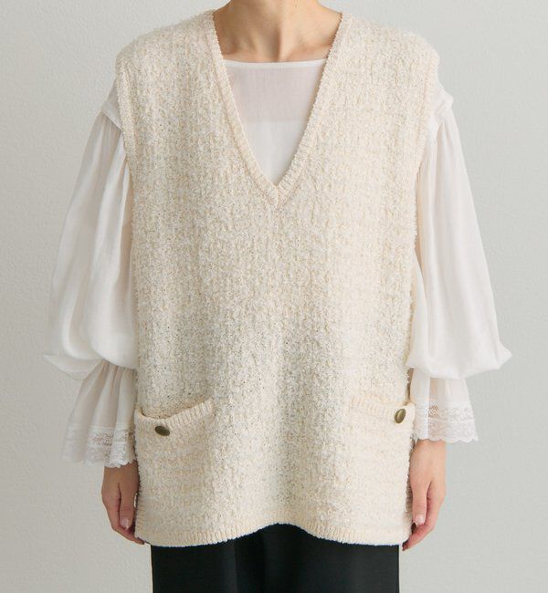  「ツィードライクニットベスト」|ニット・セーター|