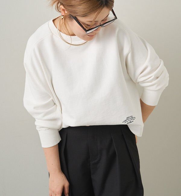  「ロゴ刺繍ショートスウェット」|プルオーバー|