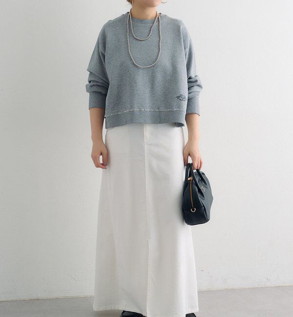  「ロゴ刺繍ショートスウェット」|プルオーバー|