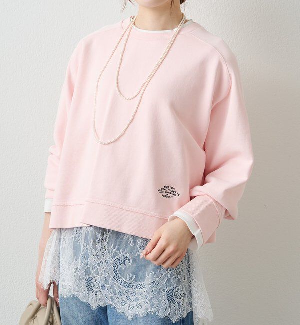  「ロゴ刺繍ショートスウェット」|プルオーバー|