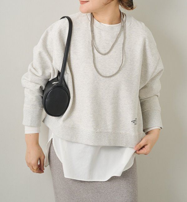  「ロゴ刺繍ショートスウェット」|プルオーバー|