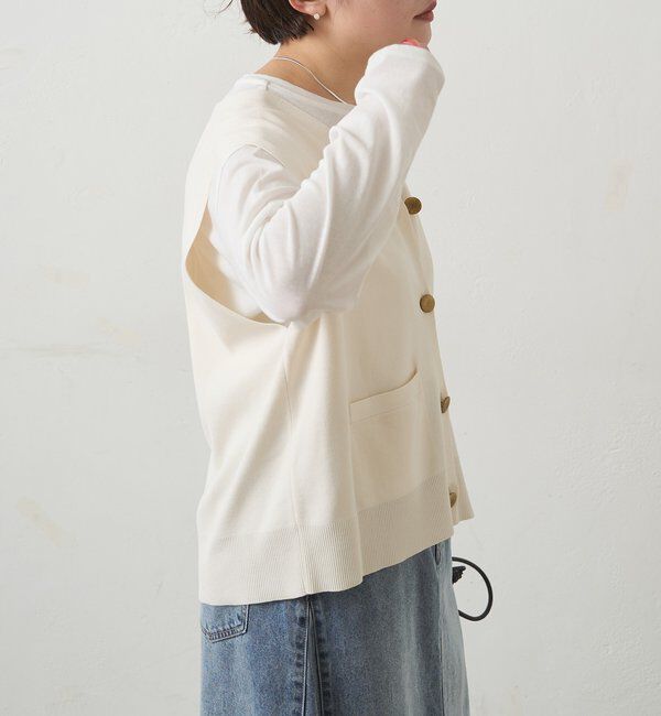  「【手洗い可能】ミラノリブニットジレベスト」|ニット・セーター|