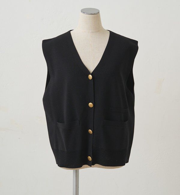  「【手洗い可能】ミラノリブニットジレベスト」|ニット・セーター|