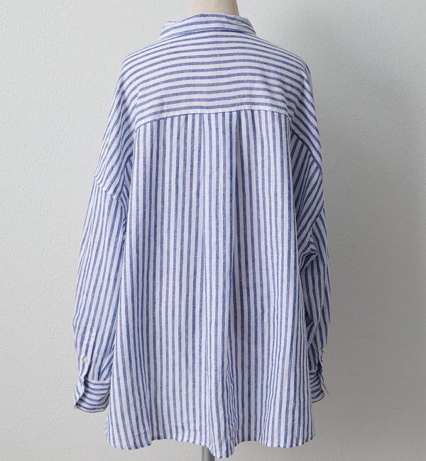  「麻レーヨンストライプシャツ」|シャツ・ブラウス|