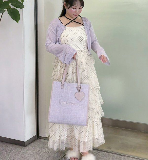  「【LouLoumei】8色展開／ハートチャーム付きトートバッグ／自立可能」|その他|