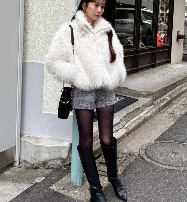  「フェイクファーショートブルゾン」|ダウンベスト・ベスト|