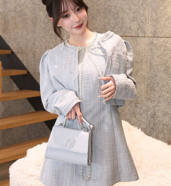  「ビジューリボンミニワンピ」|ワンピース|