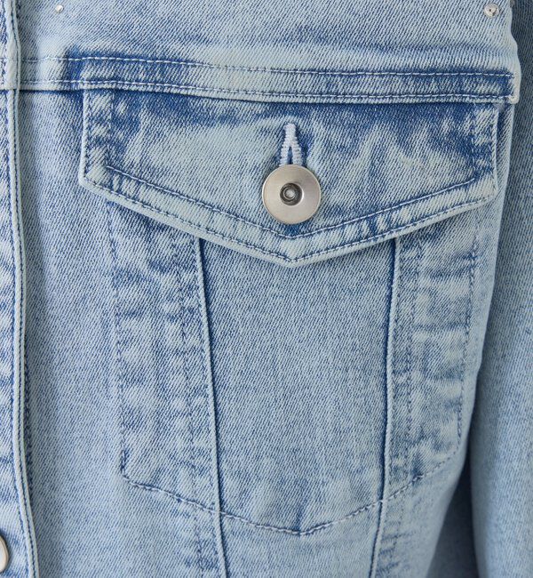  「ビジューデニムジャケット」|ダウン|