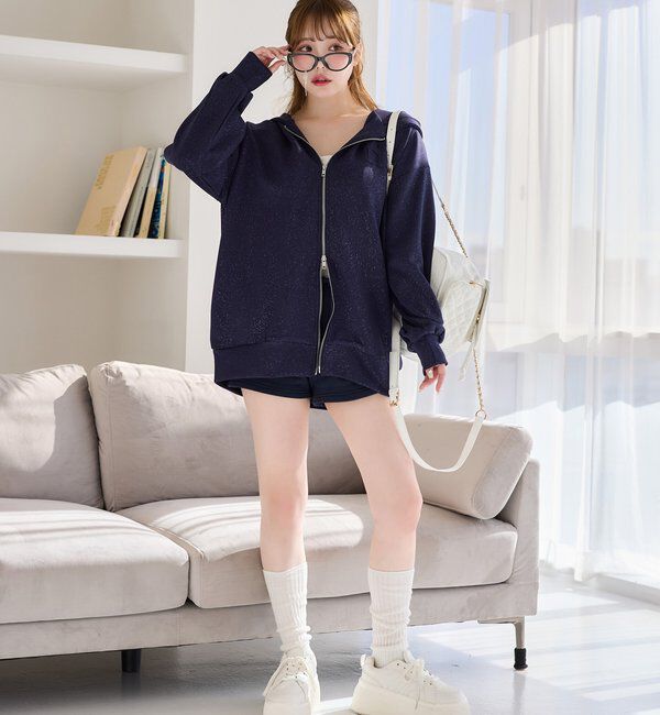  「ロゴグリッターパーカー」|プルオーバー|