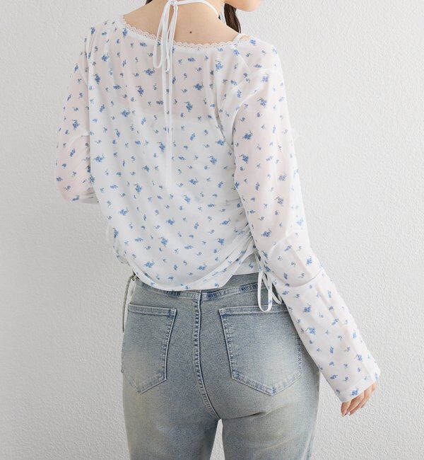  「【選べる4サイズ】サイドカットレース美脚ビジューデニム」|その他|