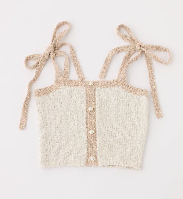  「【セットアップ可能】肩リボン配色ビスチェ」|ニット・セーター|