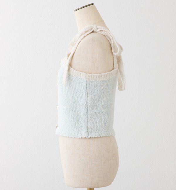  「【セットアップ可能】肩リボン配色ビスチェ」|ニット・セーター|