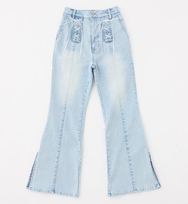 「【Denim Collection】レースアップデニムパンツ/SMサイズ展開あり」|その他|