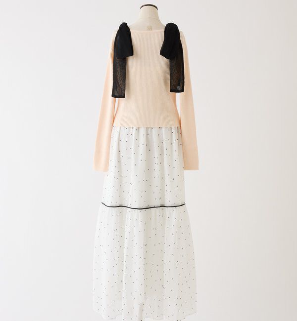  「カーディガンセット配色ワンピース」|ワンピース|