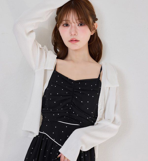  「カーディガンセット配色ワンピース」|ワンピース|